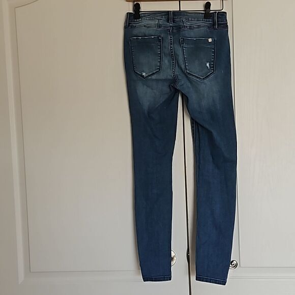 Bebe Women's Distressed Denim Jean 27 Light Blue Washed - Picture 3 of 16